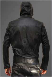   Impossible 4 Ghost Protocol Cruise Mens Hooded Bomber Leather Jacket