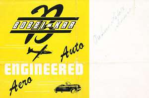 1946 Bobbi Kar Original Dealer Sales Brochure Micro Car  
