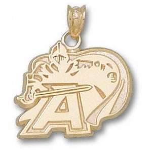   Army Black Knights 10K Gold A Knight Logo 5/8 Pendant: Sports