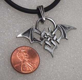 Gothic Bat Totem Celtic knot Silver Pewter/Metal Pendant/Charm/Amulet 