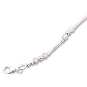  7 Polished Bead/Bar with Stardust Beads Bracelet Jewelry
