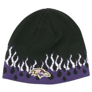 Baltimore Ravens Flame Winter Knit Beanie Hat   Black:  
