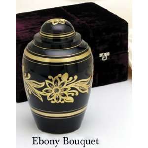  Ebony Bouquet Brass Cremation Urn