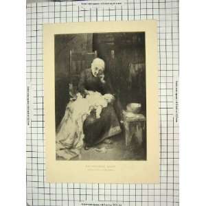   : ANTIQUE PRINT PORTRAIT OLD LADY BABY HENRY HENSHALL: Home & Kitchen