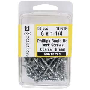  Midwest Phillips Coarse Deck Screw, 6 x 1 1/4