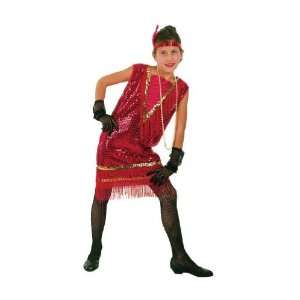   Sequin Flapper Fancy Dress Costume   Large Size: Toys & Games