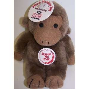   Pet Products Talking Plush Monkey 6in Dog Toy: Kitchen & Dining
