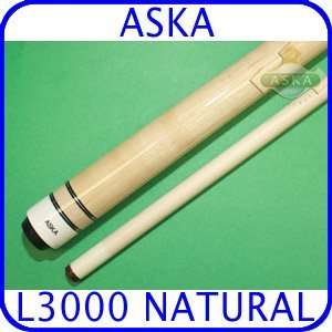  Aska Pool Cue L3000 Natural with Black Hard Cue Case 