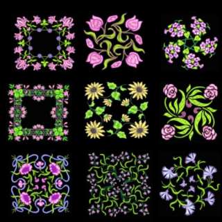Anemone Embroidery Design Sets for Email Delivery  priced as marked 