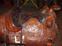 Vintage Ornate Big Horn Trail Cutter Horse Saddle Nice  
