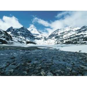 Snow Covered Mountains   Rockies, Mount Assiniboine, Gloria Lake 