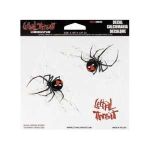BLACK WIDOW SPIDER 5.75 X 6   Lethal Threat Decals  