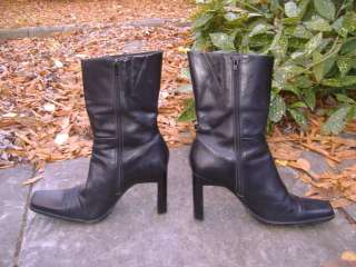 DANGEROUS! DIBA Tall & Sleek Black Leather Ankle Boots 10  