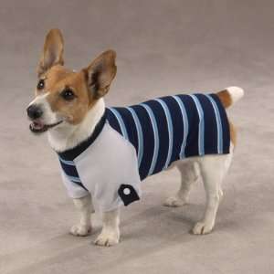  XXS Blue Athletic Fit Rugby Striped Dog Shirt: Pet 