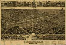 Antique Historic Panoramic Maps of Alabama AL on CD  