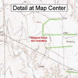   Topographic Quadrangle Map   Hudgens Ranch, Texas (Folded/Waterproof