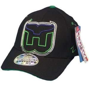  NHL LNH HARTFORD WHALERS BLK FLEX FIT XL ZEPHYR HAT CAP 