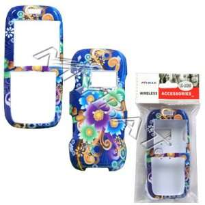 Blue Flower Design Case Cover Snap On Protective for LG Rumor Scoop UX 