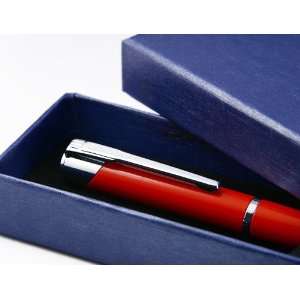  Classic Flame Red Fountain Pen Chrome Tip with Push in 