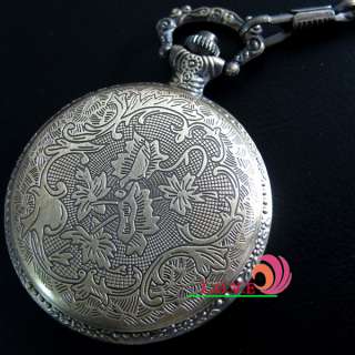   style Rare Design Fire Tools Pattern Fire Man Gift Pocket Watch +Chain