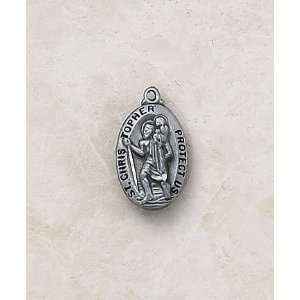   Silver Catholic Saint Christopher Patron Saint Medal Pendant Jewelry