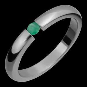  Jaquin   size 8.00 Emerald Titanium Ring Alain Raphael Jewelry