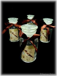 Set Lot of 4 Glass Apothecary Storage Jars Canisters  