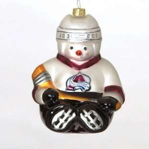  Pack of 2 NHL Colorado Avalanche Hockey Snowman Glass 