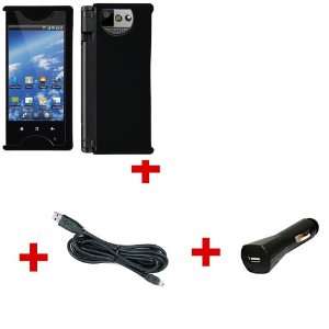  Black Rubber Case for KYOCERA ECHO + Micro USB Data Cable 