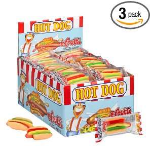 frutti Hot Dog Gummi Candy Bag, 2.45 Ounce (Pack of 3):  