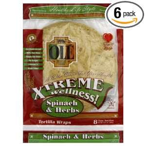Ole Mexican Tortilla Wrap, Spinach, 8ct, 12.7 Ounce (Pack of 6)