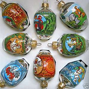 Pysanka/Ukie Glass Christmas Ornaments, fairy tale  