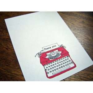  Typewriter Thank You Cards (Red)