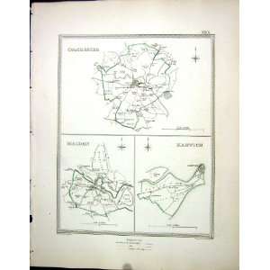   Map C1850 Plan Colchester Maldon Harwich England