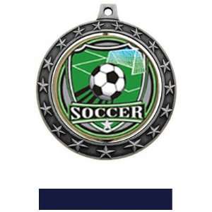  Hasty Awards Spinner Soccer Medals M7701 SHIELD INSERT/SILVER MEDAL 