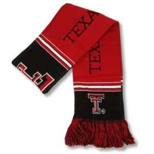  TEXAS TECH RED RAIDERS OFFICIAL LOGO KNIT SCARF: Sports 