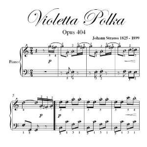   Violetta Polka Strauss Easy Piano Sheet Music Johann Strauss Books