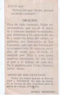 Argentina Saint San Cayetano Cayetan Holy Card Cards  