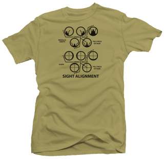Sight Alignment Chart Shooting Target Military T shirt  