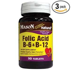  Mason Vitamins Heart Formula B6/B12/Folic Acid Tablets, 90 