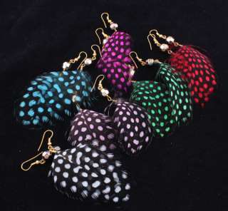 Wholesale lots mixed 30pairs colored fashion Dangle feather earrings 