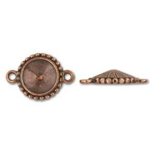   Antique Copper 12mm Beaded Rivoli Setting Link: Arts, Crafts & Sewing
