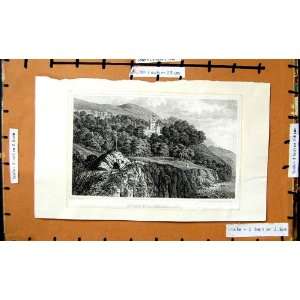  VIEW STEEPHILL UNDERCLIFF MOUNTAINS ANTIQUE PRINT