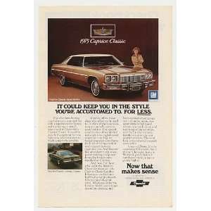  1975 Chevy Caprice Classic Sport Sedan Style Less Print Ad 