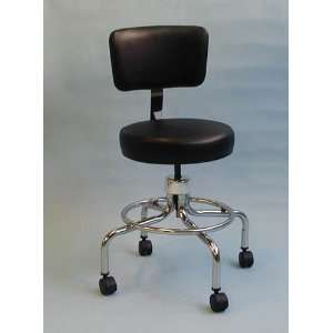  Classic Doctors Stool with Back and with Foot Ring