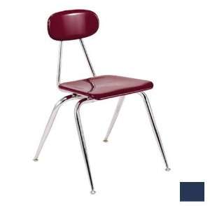   Hd Plastic Chair 18 in. H Navy Seat   Chrome Frame: Office Products