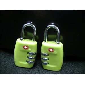  TSA Triple Combination Lock Travel Padlock Green (2pk 