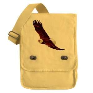    Messenger Field Bag Yellow Bald Eagle Flying 