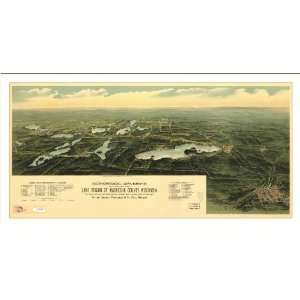  Historic Oconomowoc Waukesha, Wisconsin, c. 1885 (L) Panoramic Map 