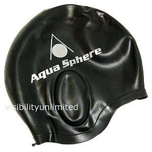  Aqua Sphere Aqua Glide Silicone Swim Cap   Black Sports 